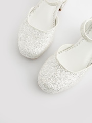Weiß mit Glitzer - Schuhe für besondere Anlässe mit Plateauabsatz - Bild 5 von 5