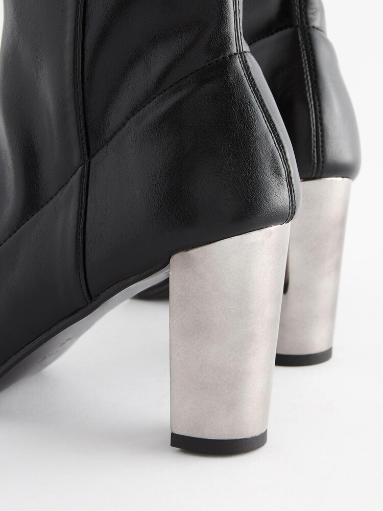 Black Forever Comfort® Metallic Block Heel Shoe Boots - Image 9 of 9 Black Forever Comfort® Metallic Block Heel Shoe Boots - Image 9 of 9
