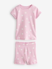 Pink/White Hearts Short Pyjamas 3 Pack (9mths-12yrs) - Image 3 of 7