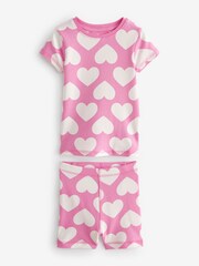 Pink/White Hearts Short Pyjamas 3 Pack (9mths-12yrs) - Image 5 of 7