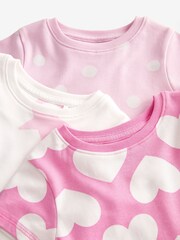 Pink/White Hearts Short Pyjamas 3 Pack (9mths-12yrs) - Image 7 of 7