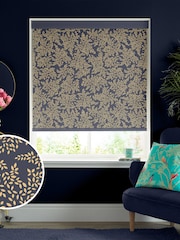 Sara Miller Smokey Blue Little Leaves Made to Measure Roller Blinds - Image 1 of 6