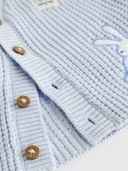 Pale Blue Bunny Baby Knitted Cardigan (0mths-2yrs) - Image 8 of 10
