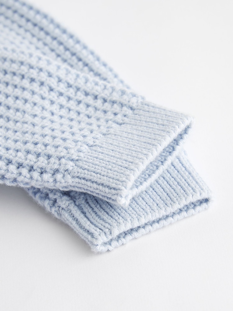Pale Blue Bunny Baby Knitted Cardigan (0mths-2yrs) - Image 9 of 10