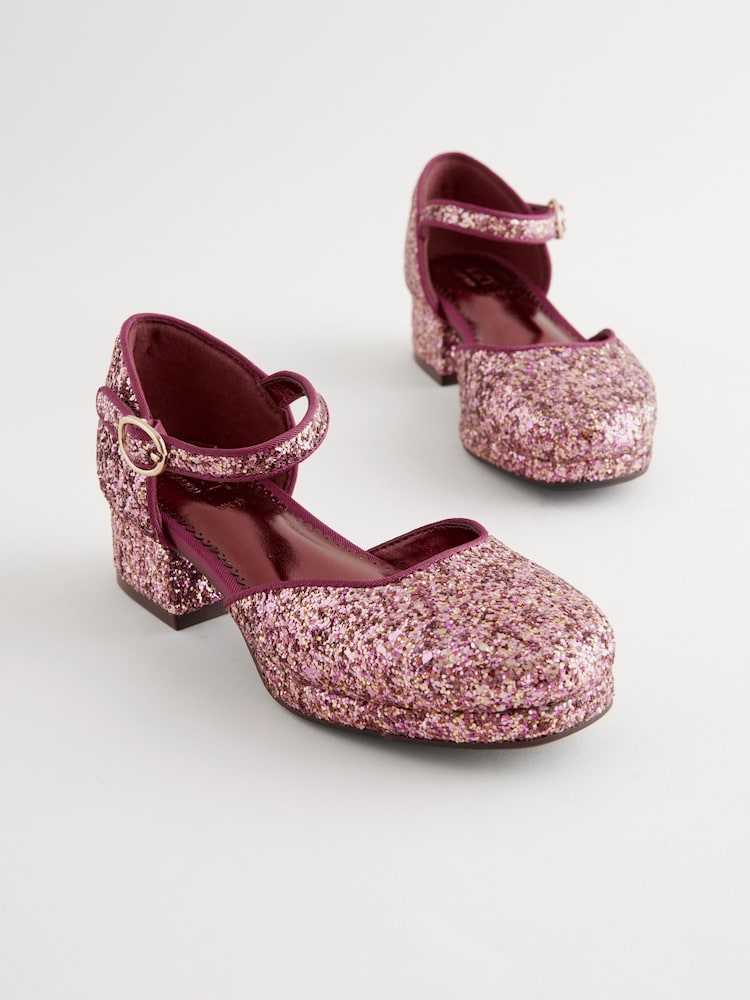Purple Glitter Platform Heel Occasion Shoes - Image 7 of 7
