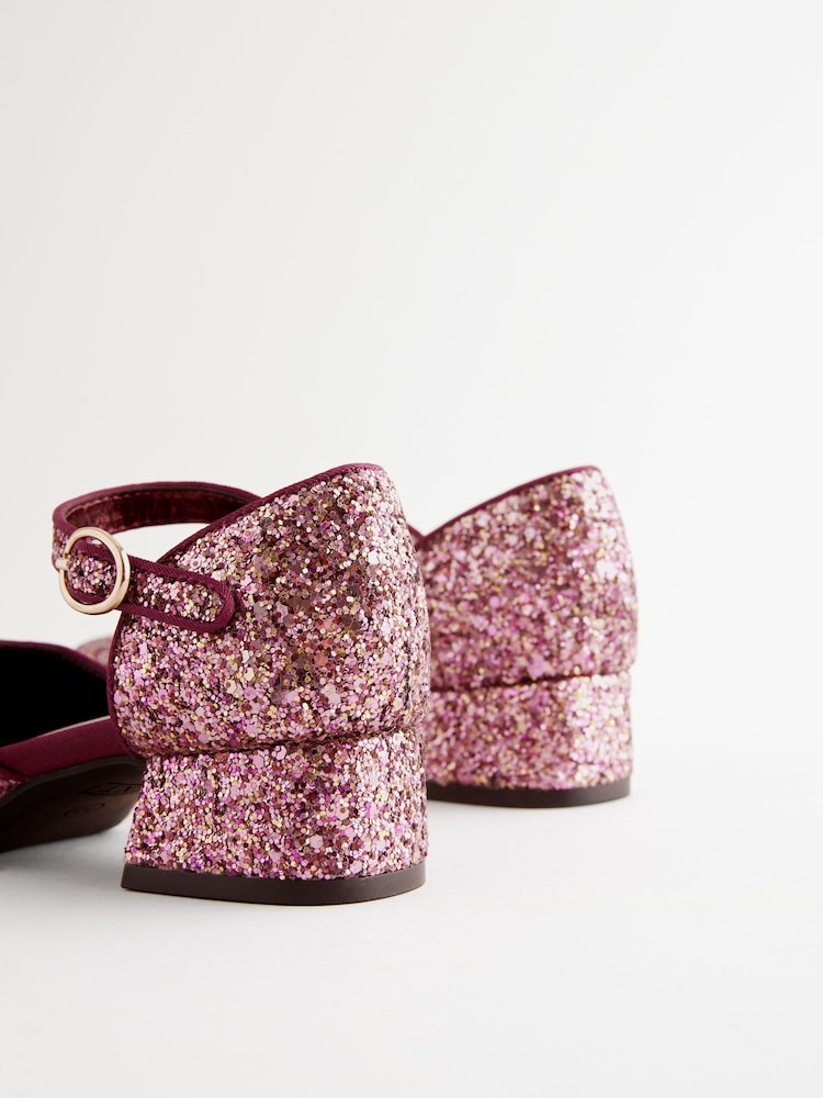 Purple Glitter Platform Heel Occasion Shoes - Image 8 of 8