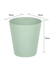 Wham Set of 4 Green Garden Studio 16cm Round Plastic Planters - Image 3 of 4