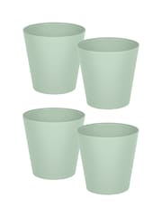 Wham Set of 4 Green Garden Studio 16cm Round Plastic Planters - Image 4 of 4
