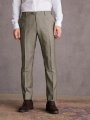 Taupe Slim Fit Signature Alfred Brown Wool Suit Trousers - Image 1 of 10