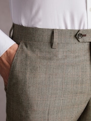 Taupe Slim Fit Signature Alfred Brown Wool Suit Trousers - Image 4 of 10