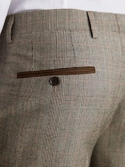 Taupe Slim Fit Signature Alfred Brown Wool Suit Trousers - Image 5 of 10