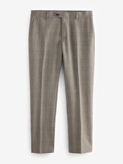 Taupe Slim Fit Signature Alfred Brown Wool Suit Trousers - Image 6 of 10