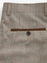 Taupe Slim Fit Signature Alfred Brown Wool Suit Trousers - Image 7 of 10