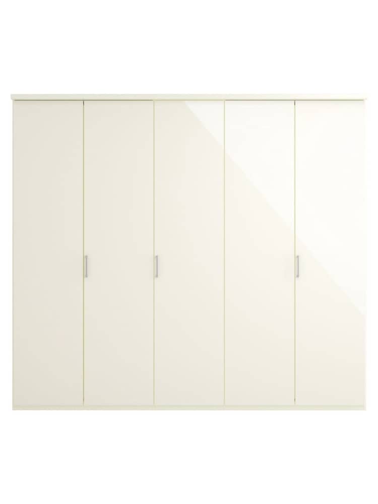 Wiemann Peyton White Glass Semi Fitted 5 Door Wardrobe - Image 2 of 4
