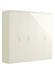 Wiemann Peyton White Glass Semi Fitted 5 Door Wardrobe - Image 3 of 4