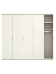 Wiemann Peyton White Glass Semi Fitted 5 Door Wardrobe - Image 4 of 4