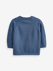 Navy Baby Knitted 100% Cotton Cardigan (0mths-3yrs) - Image 2 of 3