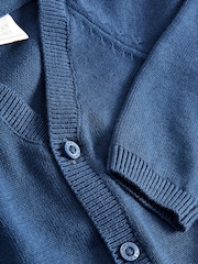 Navy Baby Knitted 100% Cotton Cardigan (0mths-3yrs) - Image 3 of 3