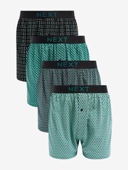 Blue Geo Pattern 4 pack Boxers - Image 1 of 6