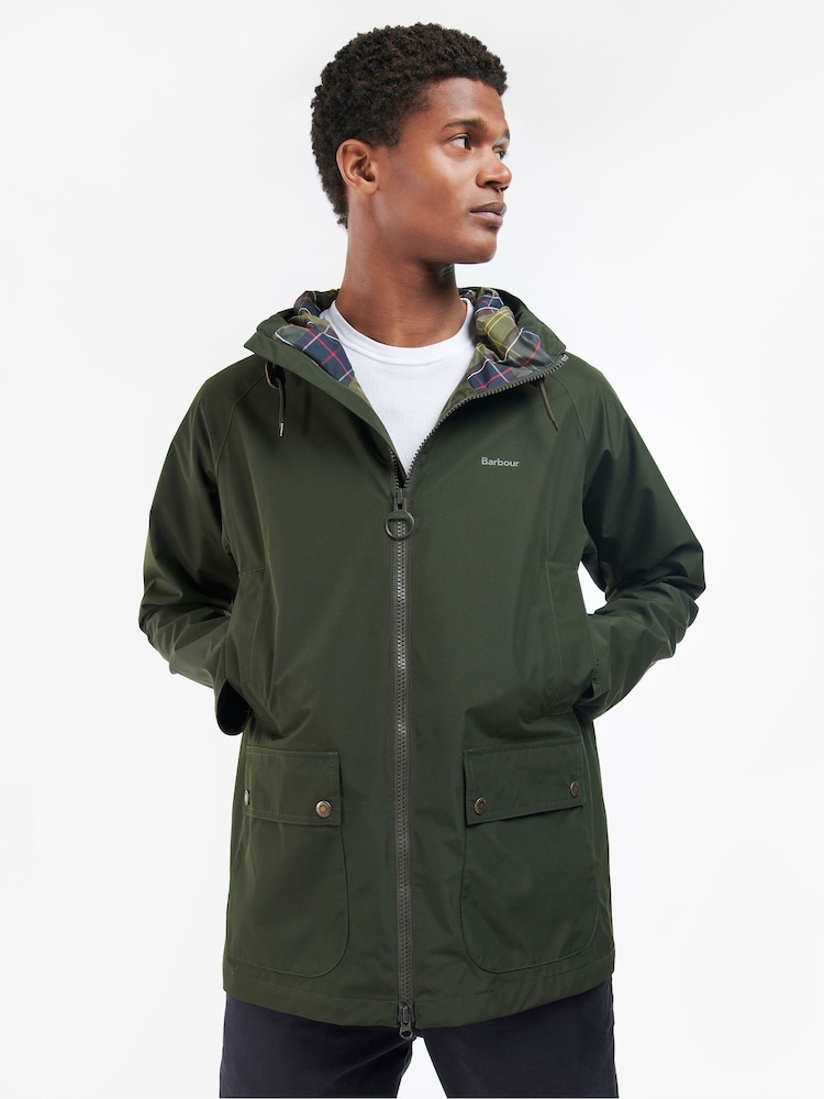 Barbour® Green Domus Waterproof Hooded Jacket - Image 2 of 8