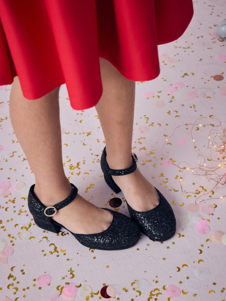 Negro con purpurina - Zapatos de vestir con tacón y plataforma - Imagen 1 de 5 Negro con purpurina - Zapatos de vestir con tacón y plataforma - Imagen 1 de 5