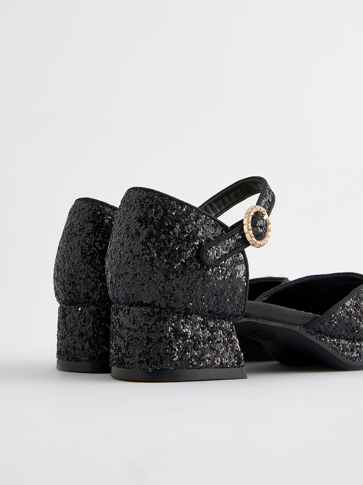 Dune London Womens Black Sequin Shoes Elements Black