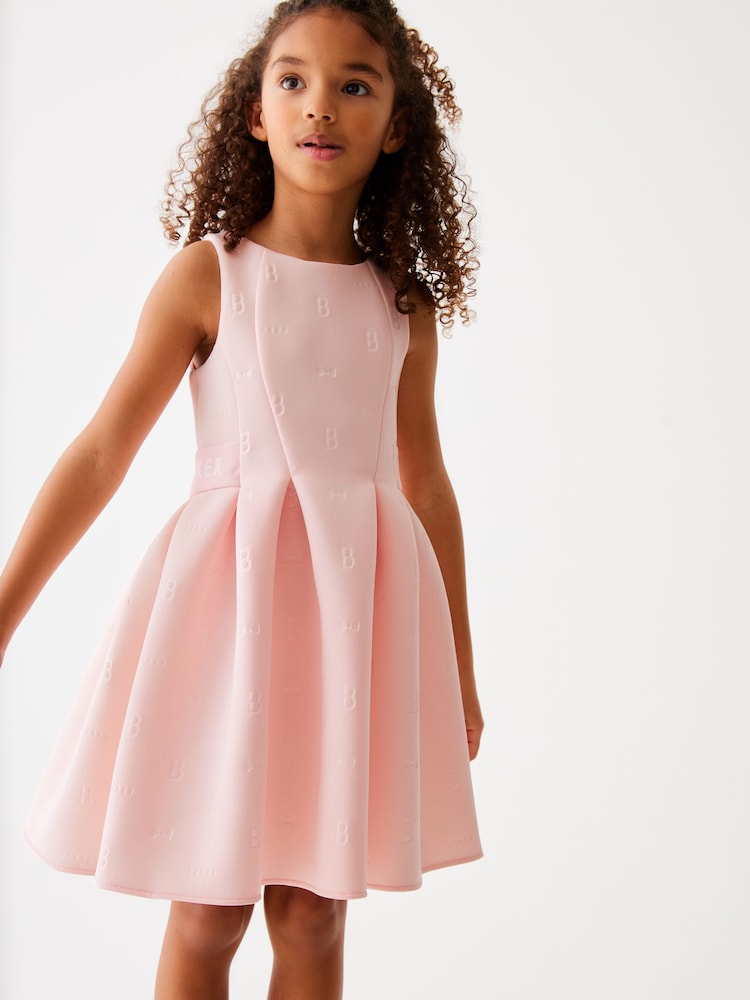 Baker By Ted Baker Kleid aus Neopren mit Prägung, Rosa - Bild 1 von 9
