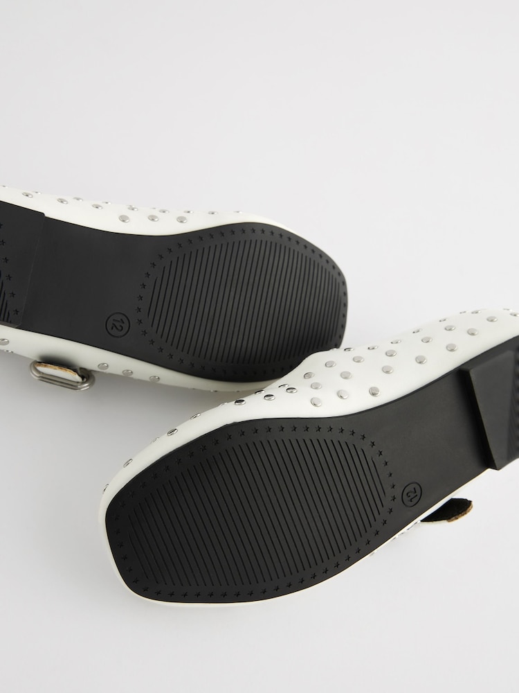 Biały - Buty w stylu Mary Jane zdobione ćwiekami - Image 4 of 6