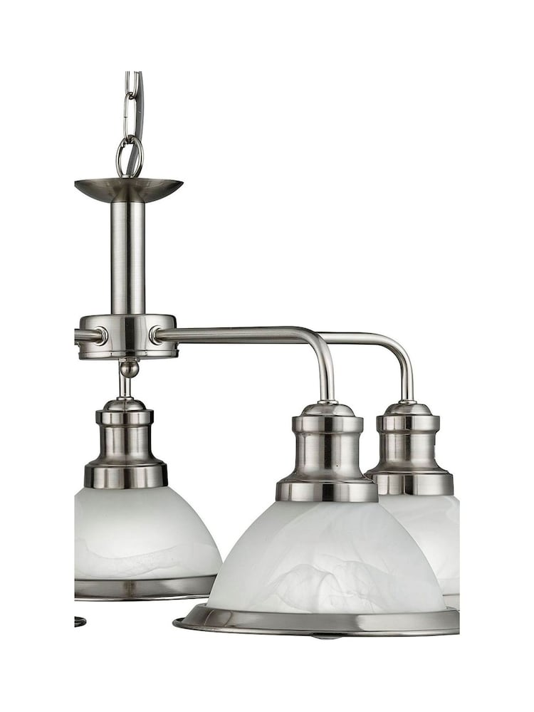 Searchlight Silver Honeysuckle Satin 5Lt Pendant Ceiling Light - Image 3 of 3