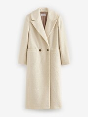 Cream Longline Bouclé Coat - Image 4 of 6