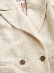 Cream Longline Bouclé Coat - Image 5 of 6