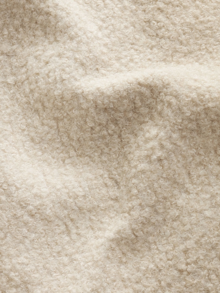 Cream Longline Bouclé Coat - Image 6 of 6