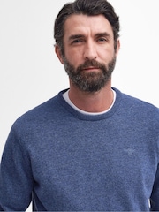 Barbour® Blue Lambswool Crew Neck Jumper - Image 4 of 7