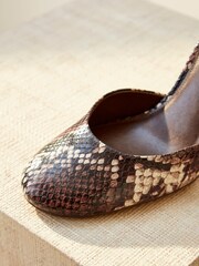 Snake Premium Leather Closed Round Toe Heel Shoes - Image 12 of 15