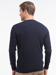 Barbour® Navy Lambswool Crew Neck Jumper - Image 2 of 8