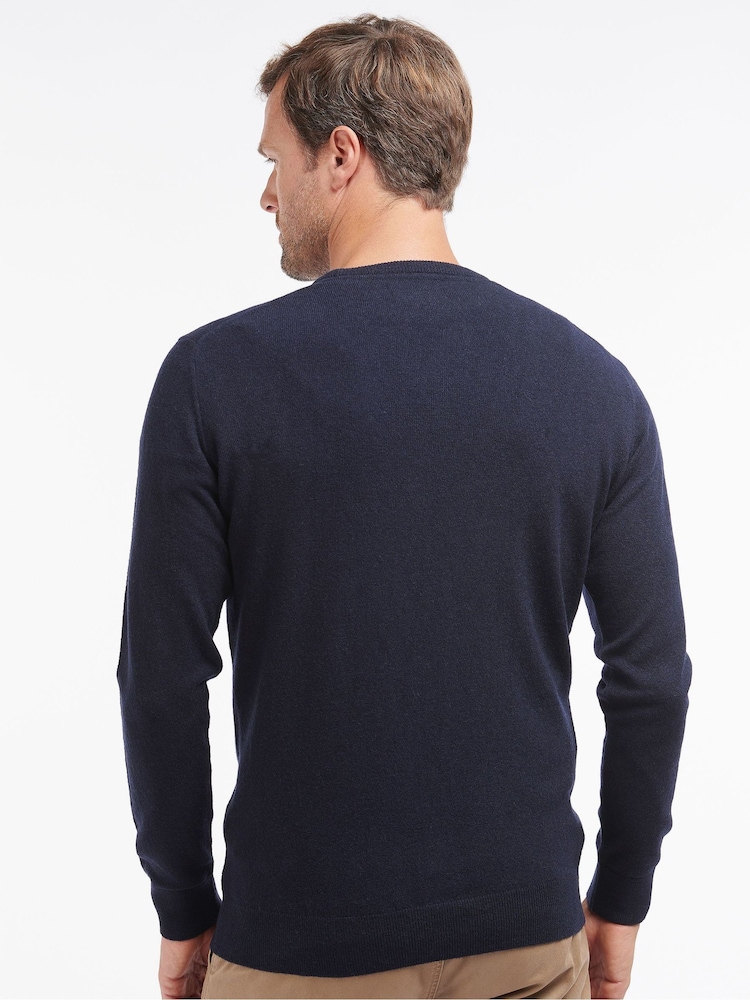 Barbour® Navy Lambswool Crew Neck Jumper - Image 2 of 8