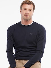 Barbour® Navy Lambswool Crew Neck Jumper - Image 3 of 8