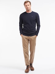 Barbour® Navy Lambswool Crew Neck Jumper - Image 4 of 8