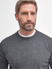 Barbour® Charcoal Grey Lambswool Crew Neck Jumper - Image 4 of 8