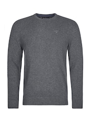 Barbour® Charcoal Grey Lambswool Crew Neck Jumper - Image 7 of 8