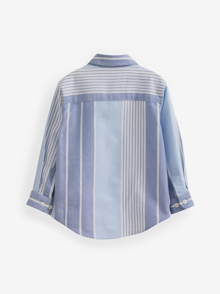 Blue/White Long Sleeve Vertical Stripe Shirt (3mths-16yrs) - Image 2 of 2