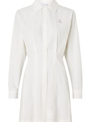 Calvin Klein Jeans Long Sleeve Seersucker White Dress - Image 4 of 6
