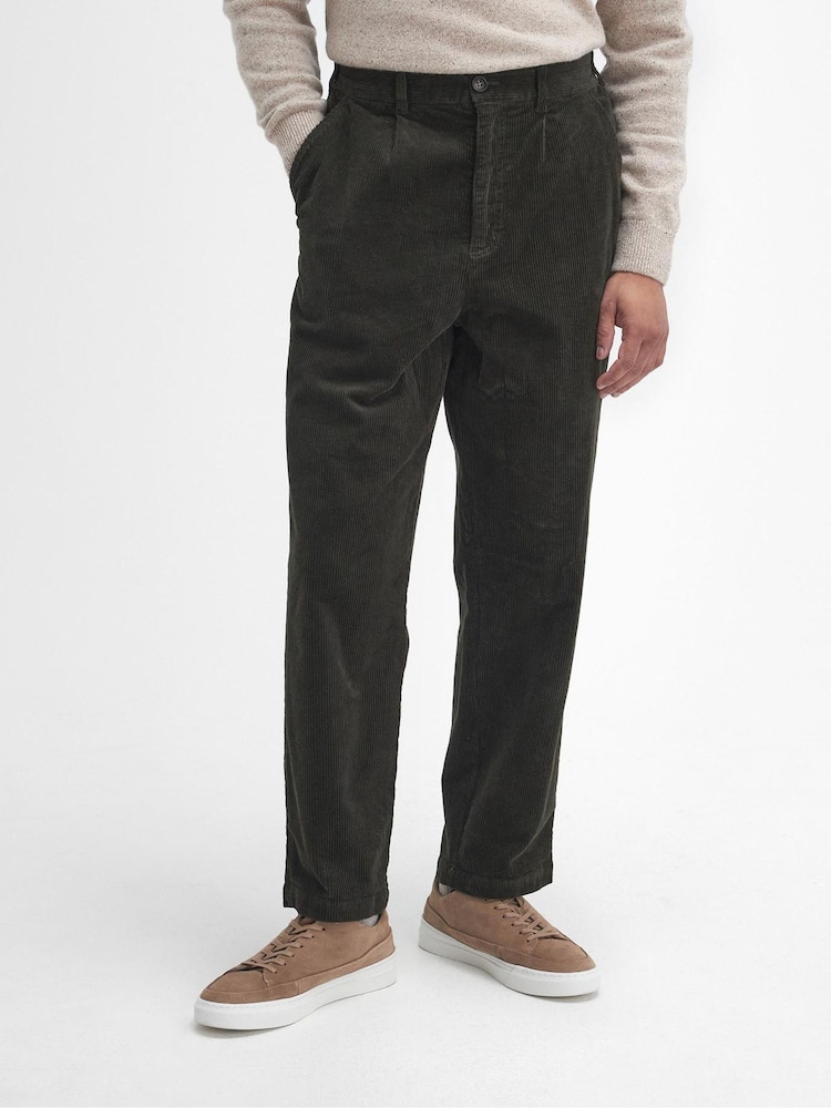 Barbour® Green Relaxed Fit Stretch Cord Trousers - Image 1 of 6