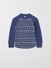 Polarn O. Pyret Blue Merino Wool Thermal Top - Image 1 of 2