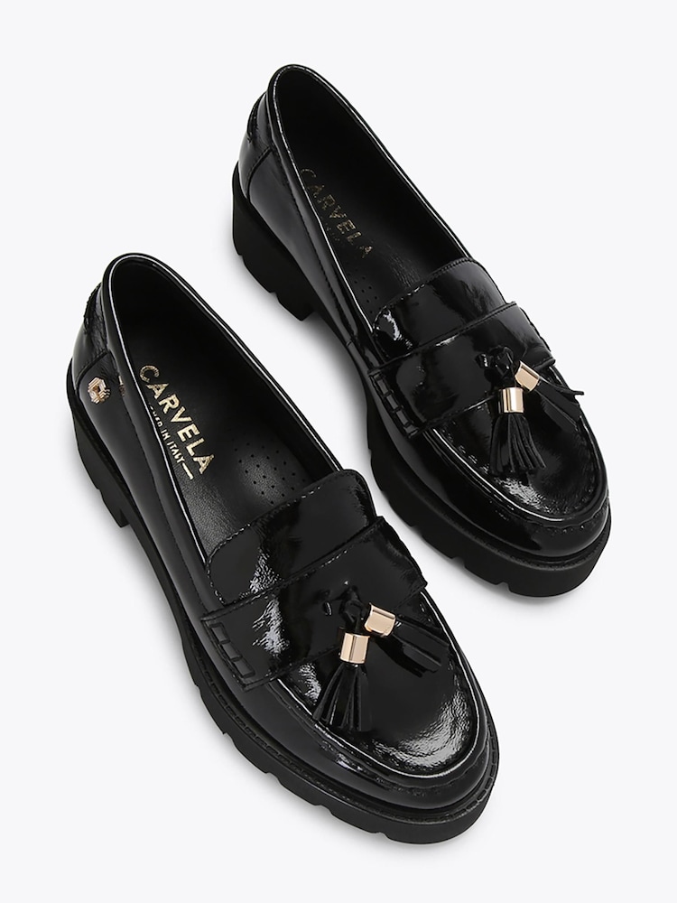 Carvela Black Sanp  Chunky Tassel Loafers - Image 5 of 5
