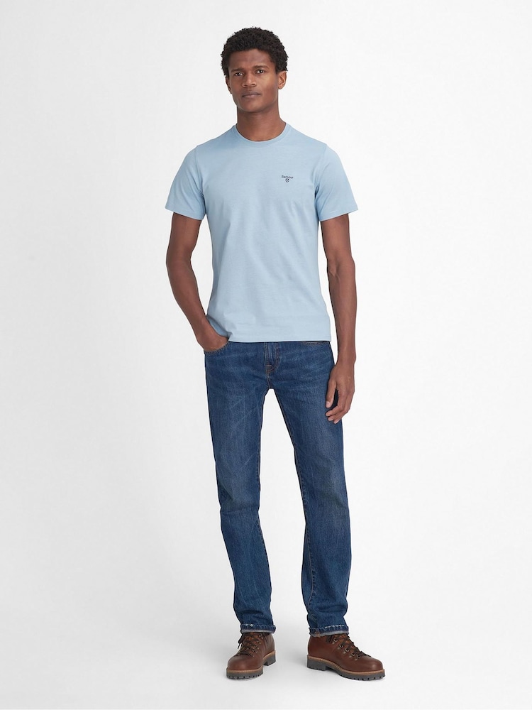 Barbour® Light Blue Mens 100% Cotton Sports T-Shirt - Image 3 of 5