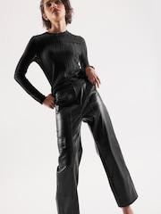 Black Long Sleeve Crew Neck Ladder Top - Image 2 of 6