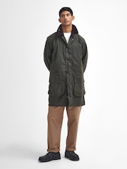 Barbour® Olive Green Border Waxed Jacket - Image 2 of 11
