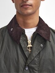 Barbour® Olive Green Border Waxed Jacket - Image 5 of 11