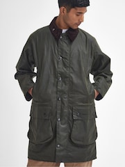 Barbour® Olive Green Border Waxed Jacket - Image 6 of 11